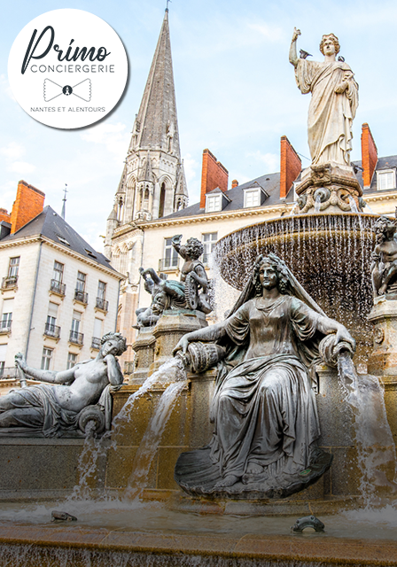 Fontaine majestueuse de Nantes au cœur du centre-ville