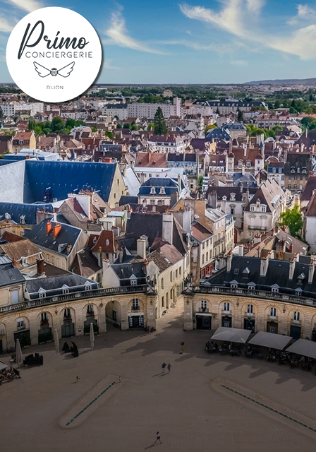 Vue aérienne de la ville historique de Dijon.